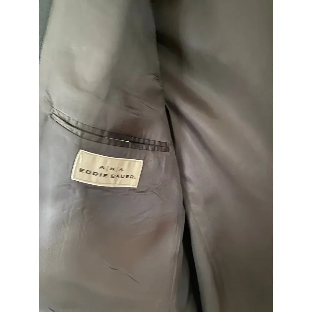 AKA EDDIE BAUER mens blazer sport coat jacket 44 linen black suit seperates